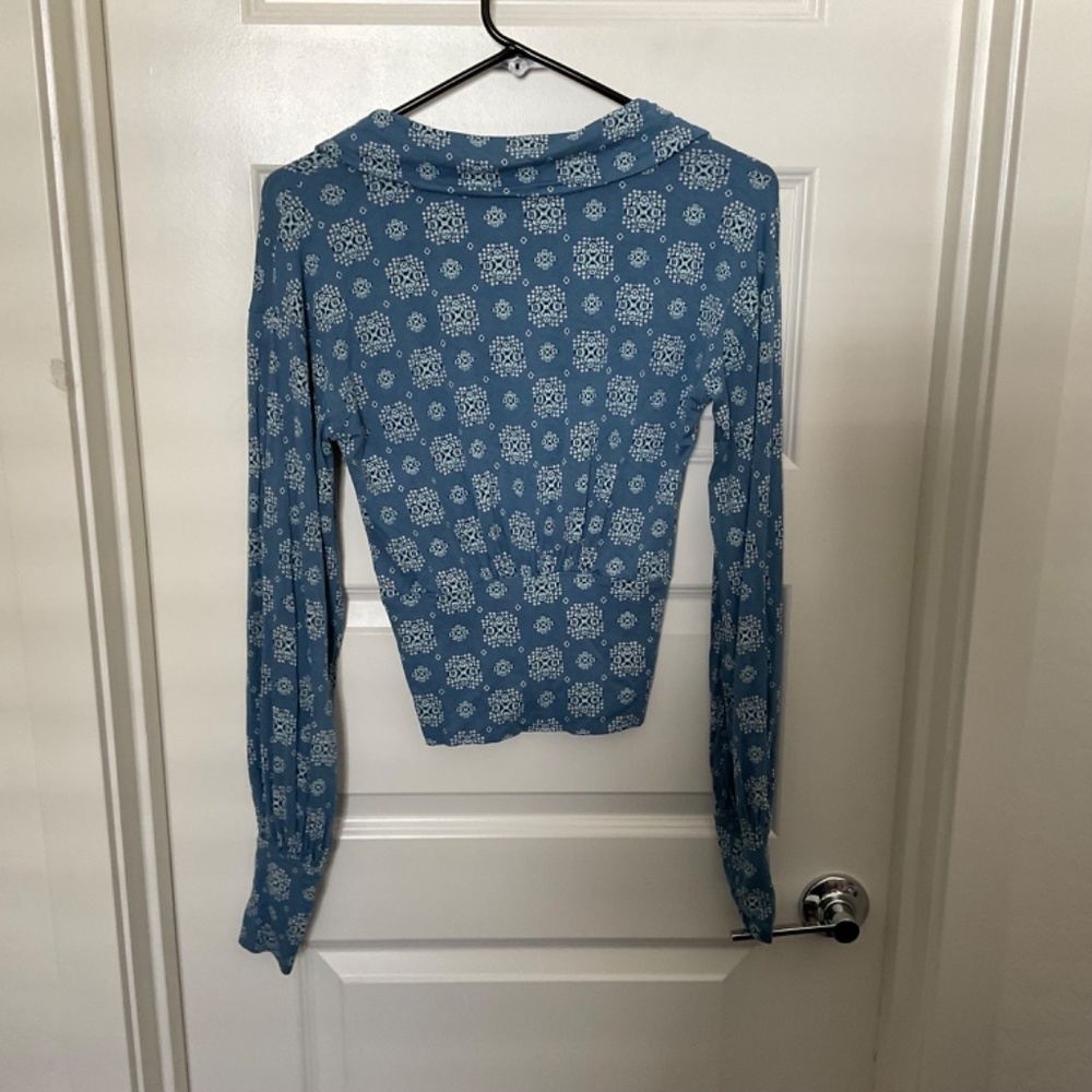 Free People Sydney’s Printed Top - Blue -‎ Size XS - Picture 7 of 12